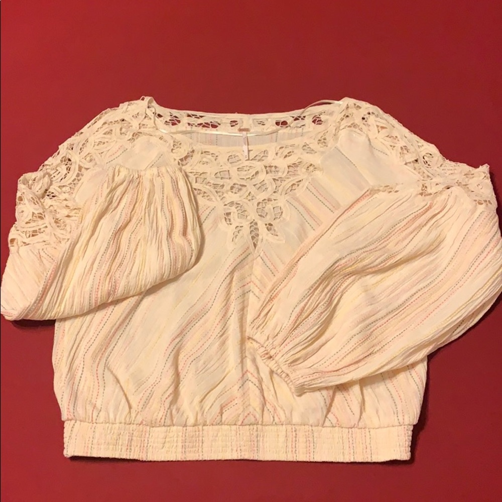 Free People Long Sleeve Crop Top size M